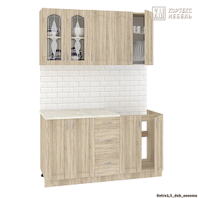 Кухня  Корнелия  РЕТРО 1,5, Дуб сонома Кортекс