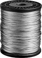 Трос стальной, оцинкованный, DIN 3055, d=1.5 мм, L=200м, свивка 6х7+FC (4-304110-15) ЗУБР