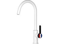 Смеситель для кухни (Lt) D35, серия Rose белый + черный, a-five (Поворотный J-излив)