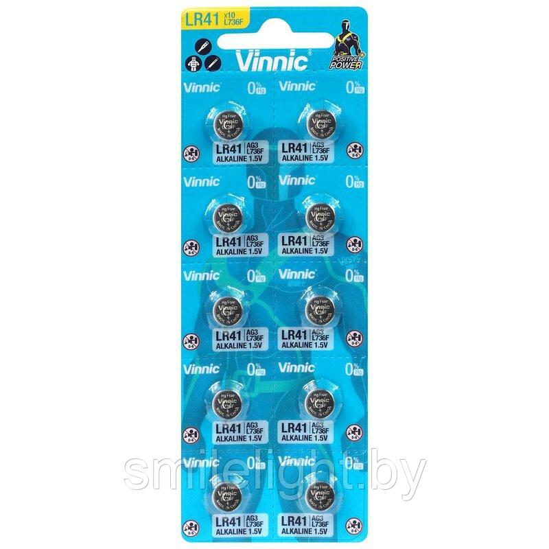 Элемент питания VINNIC AG3/LR41(392) Alkaline 1,5V Bl.10