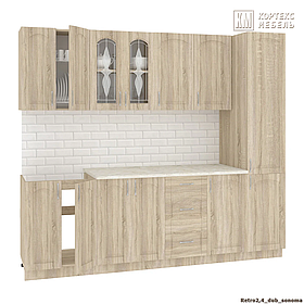 Кухня  Корнелия  РЕТРО 2,4, Дуб сонома, Кортекс