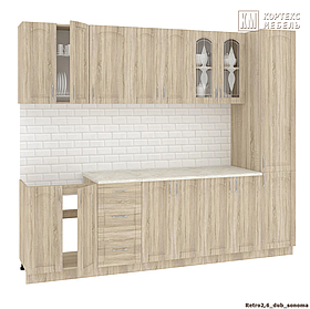 Кухня  Корнелия  РЕТРО 2,6, Дуб сонома, Кортекс