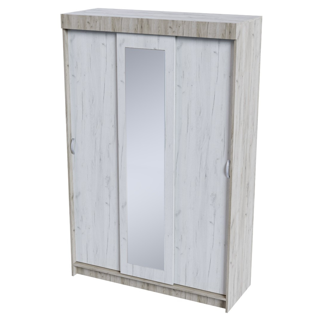 Шкаф-купе Басса ШКК 551 - Дуб крафт белый/ Дуб крафт серый (Стендмебель)