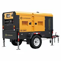 Дизельный винтовой компрессор ET-Compressors ET SD-390T-10 на шасси, 10 атм., 11 м/3мин