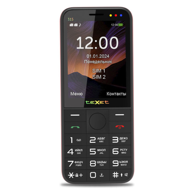 Мобильный телефон TeXet TM-315 черный-красный