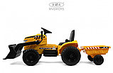 Детский электромобиль трактор-погрузчик RiverToys T333TT (жёлтый), фото 5
