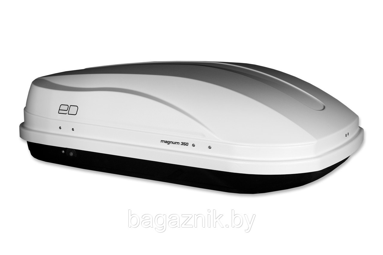 Автобокс Евродеталь ED Магнум 350 белый, тиснение «карбон», 140х90х42см, быстросъём, двухсторонний