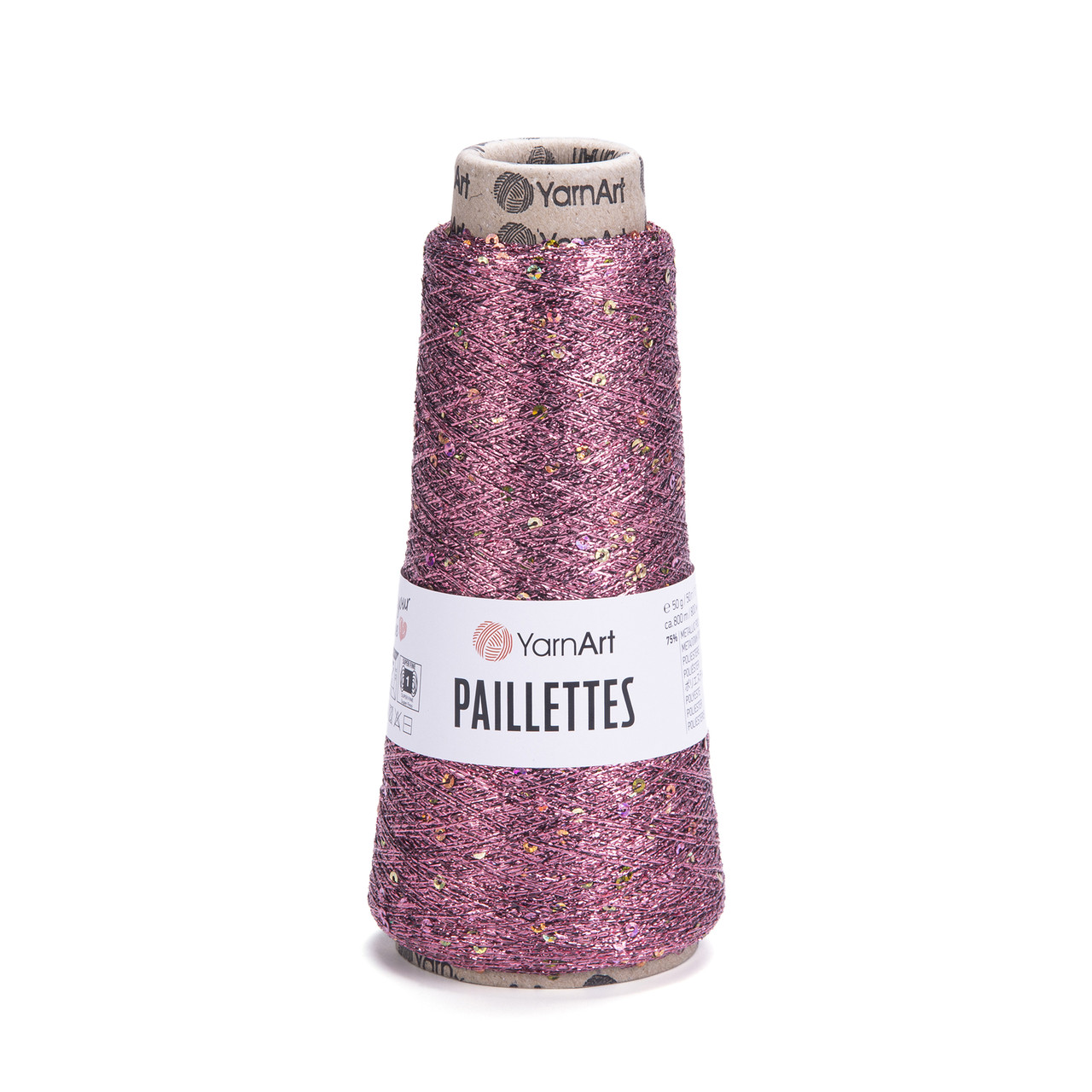 Пряжа с пайетками Yarnart Paillettes цвет 8004 розовый