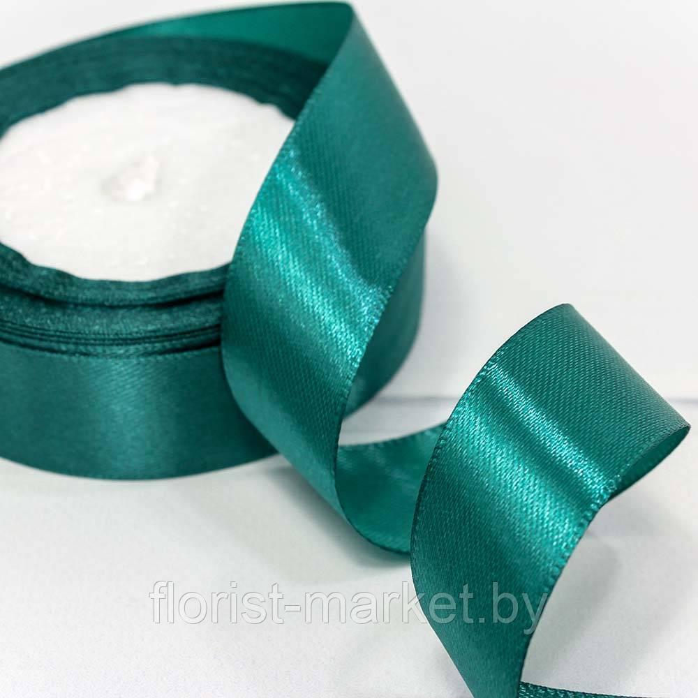 Лента атласная, 25 мм*23 м, тёмно-бирюзовый