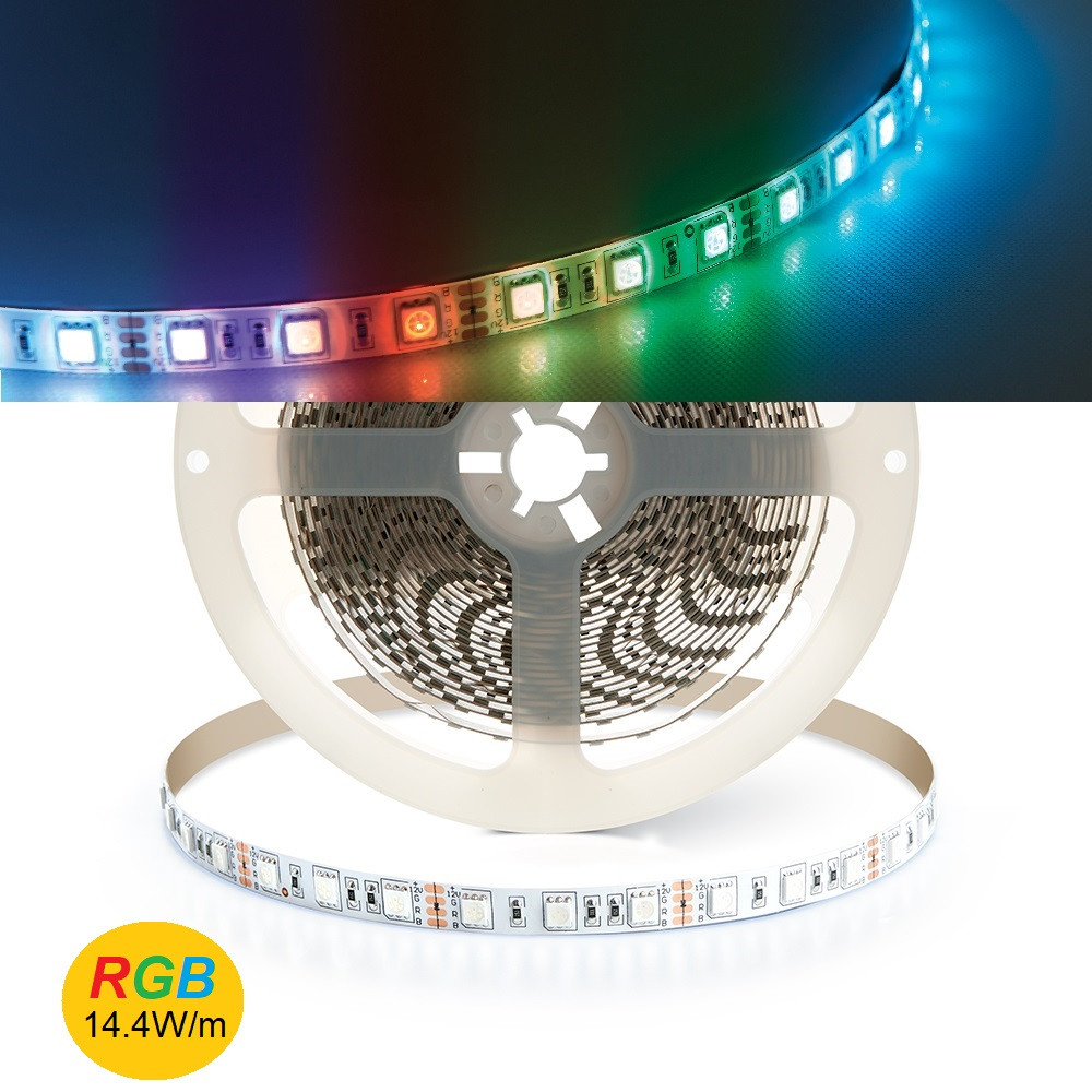 Светодиодная лента RGB 14.4W/m 12V 60SMD(50/50) 5m