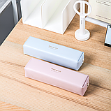 Пенал DELI MACARON, голубой пастель, 1 отделение, на молнии, искусственная кожа, фото 3