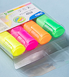 Набор текстовыделителей DELI Accent, 4 цвета, прорезиненный пластик, 4 шт, пластиковый футляр, фото 2