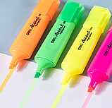 Набор текстовыделителей DELI Accent, 4 цвета, прорезиненный пластик, 4 шт, пластиковый футляр, фото 4