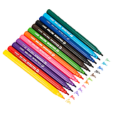 Фломастеры DELI ColoRun, 12 цветов, с вентилируемым колпачком, 12 шт, пластиковый пенал с европодвесом, фото 3