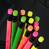 Карандаш чернографитный DELI NEON enovation, HB, трехгранный, заточенный, с ластиком, ассорти неон корпус, пла, фото 3