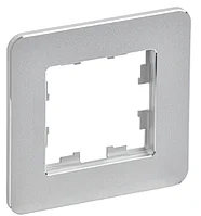 BRITE Рамка 1-местная РУ-1-1-Бр металл алюминий RE IEK