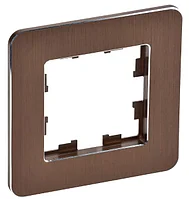 BRITE Рамка 1-местная РУ-1-1-Бр металл коричневый RE AL IEK