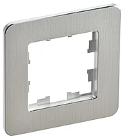 BRITE Рамка 1-местная РУ-1-1-Бр металл алюминий RE AL IEK
