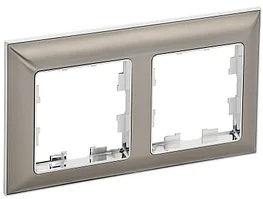 BRITE Рамка 2-местная РУ-2-Бр хром/никель IEK