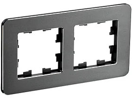 BRITE Рамка 2-местная РУ-2-1-Бр металл титан RE IEK
