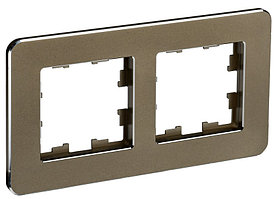 BRITE Рамка 2-местная РУ-2-1-Бр металл латунь RE IEK