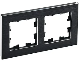 BRITE Рамка 2 -местная РУ-2-1-БрЧ металл черный IEK