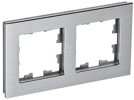 BRITE Рамка 2 -местная РУ-2-1-БрА металл алюминий IEK
