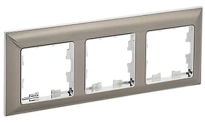 BRITE Рамка 3-местная РУ-3-Бр хром/никель IEK