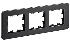 BRITE Рамка 3-местная РУ-3-1-Бр металл черный RE IEK