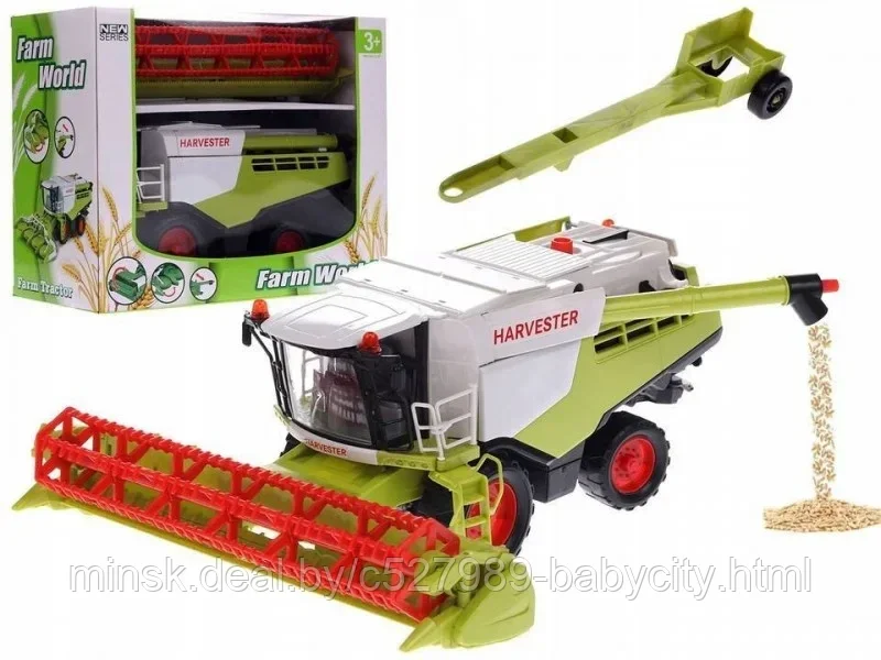 Комбайн детский инерционный "Farm World", пластик, 3+, длина 32 см, коробка