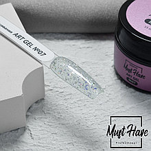 Гель-желе Art Gel №07 15мл прозрачный со слюдой,  MUST HAVE
