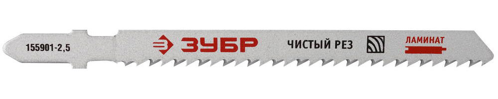 ЗУБР T101BF, T-хвост., Би-металл, по дереву, шаг 2.5 мм (10 TPI), 75 мм, 2 шт, полотно для лобзика