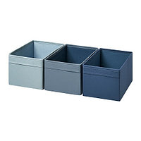 Набор коробок IKEA ДРЕНА 18x25x15 см 3шт синий
