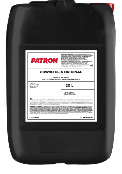 Трансмиссионное масло Patron ORIGINAL 80W90 GL5, 20л