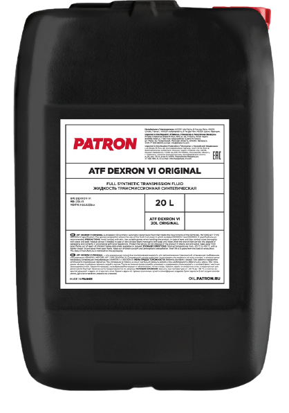 Трансмиссионное масло Patron ORIGINAL ATF DEXRON VI, 20л