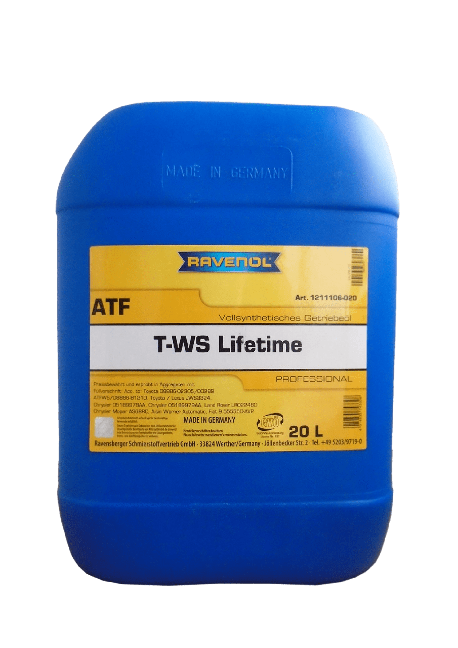 Трансмиссионное масло RAVENOL ATF T-WS Lifetime, 20л