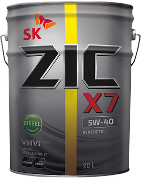 Моторное масло ZIC X7 5W-40, 20л