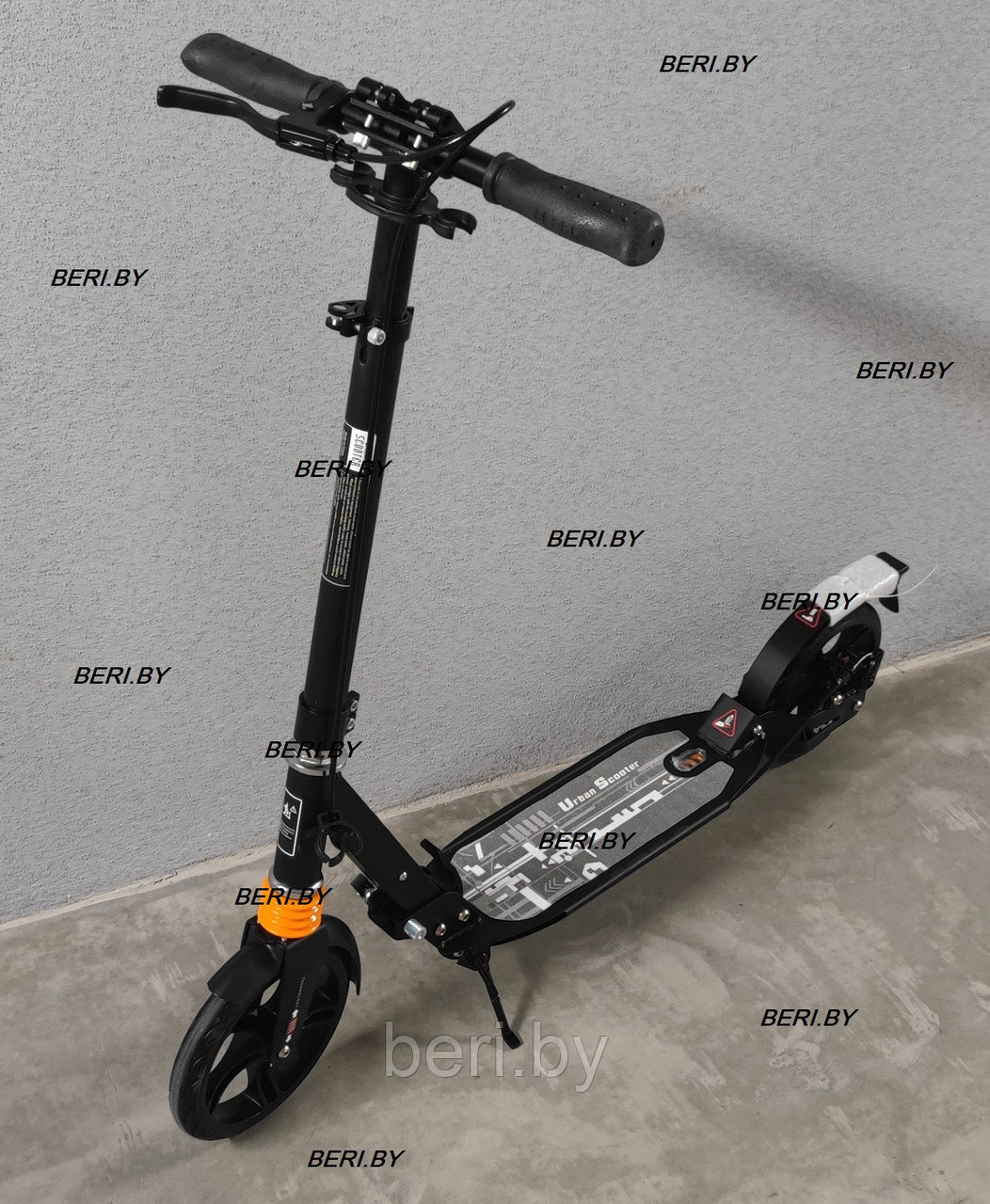 Самокат городской, складной двойной амортизатор, ручной дисковый тормоз, Scooter Urban Disk