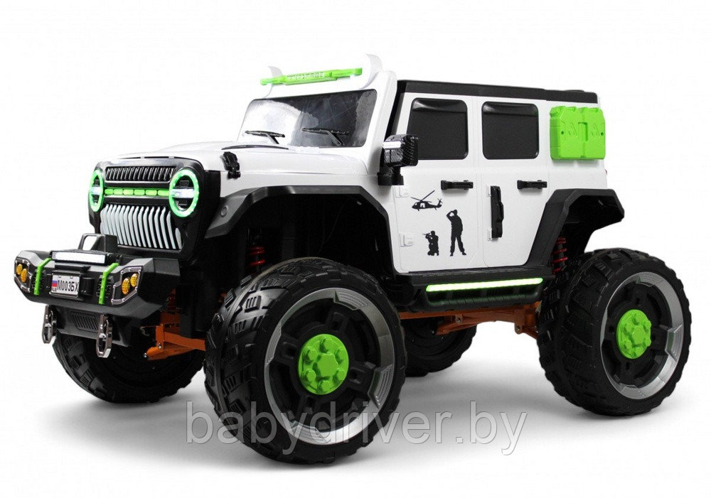 Детский электромобиль RiverToys М003БХ (белый) Полноприводный