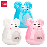 Точилка для карандашей DELI, белая, "Мышонок", пластик, фото 2