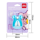 Точилка для карандашей DELI, белая, "Мышонок", пластик, фото 3