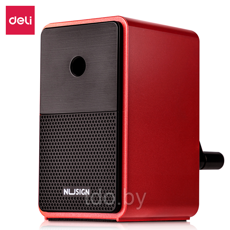 Точилка механическая (роторная) DELI NUSIGN, красная, пластик