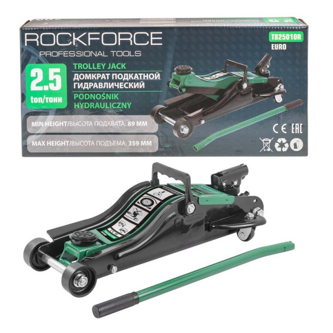 Домкрат подкатной низкопрофильный Rock Force RF-T825010R(Euro)