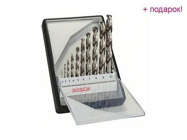 BOSCH Китай Набор сверл по мет. Robust Line HSS-G 10шт 1-10мм (BOSCH)