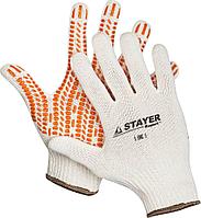 STAYER TRACK, L-XL, х/б перчатки с мягким покрытием протектор из ПВХ-геля, увеличенная площадь покрытия,