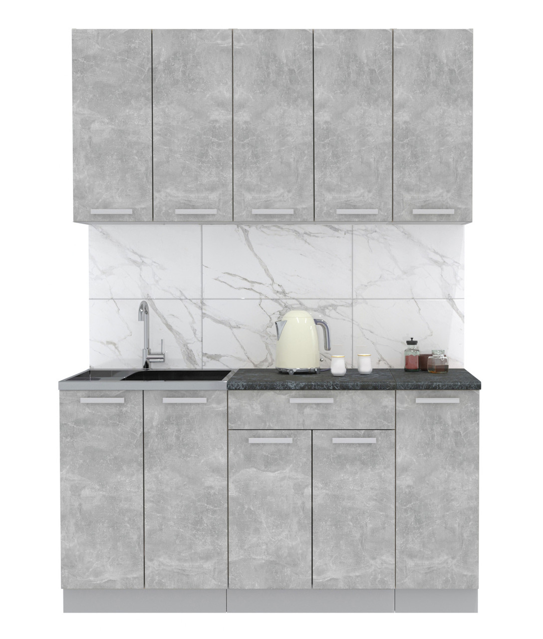 Кухня Мила Лайт 1.5 м Бетон