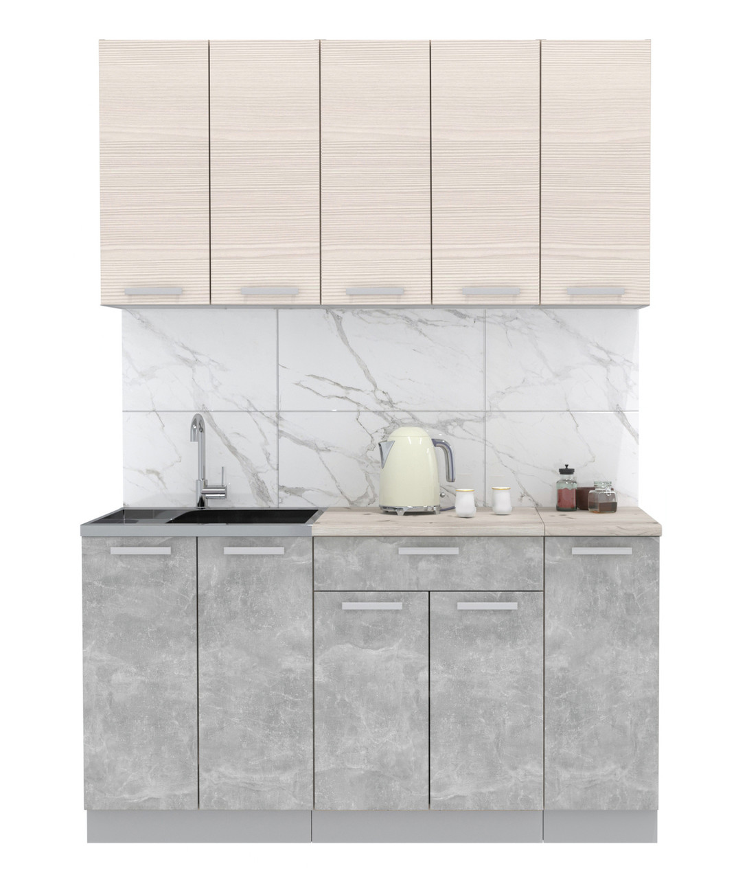 Кухня Мила Лайт 1.5 м Вудлайн - Бетон