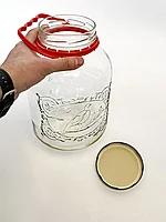 Банка стеклянная ТО-100мм 5л Фазан с крышкой и ручкой