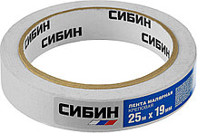 СИБИН 19 мм х 25 м, креповый, малярный скотч (12111-19)