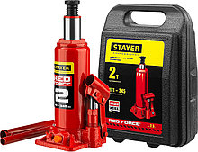 STAYER RED FORCE, в кейсе, 2 т, 181 - 345 мм, бутылочный гидравлический домкрат, Professional (43160-2-K)